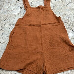 Rust Brown Sleeveless Romper